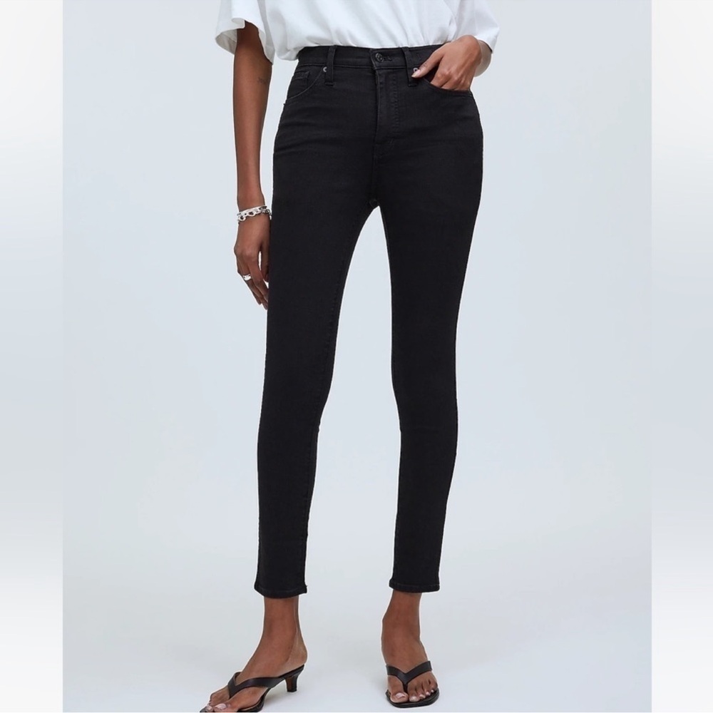Madewell 9” High Riser Skinny Skinny Black Stretch Jeans Size 27